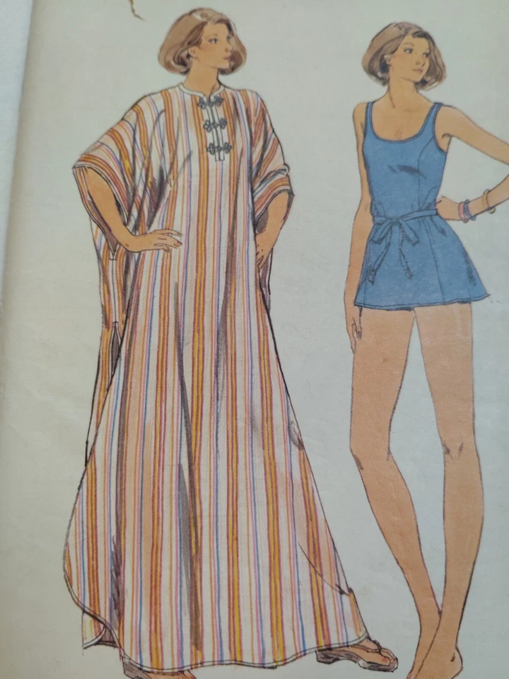 Caftan MuuMuu Dress Gown Swimsuit 20 Butterick 4862 Sewing Pattern UC One Piece - Image 2 of 4