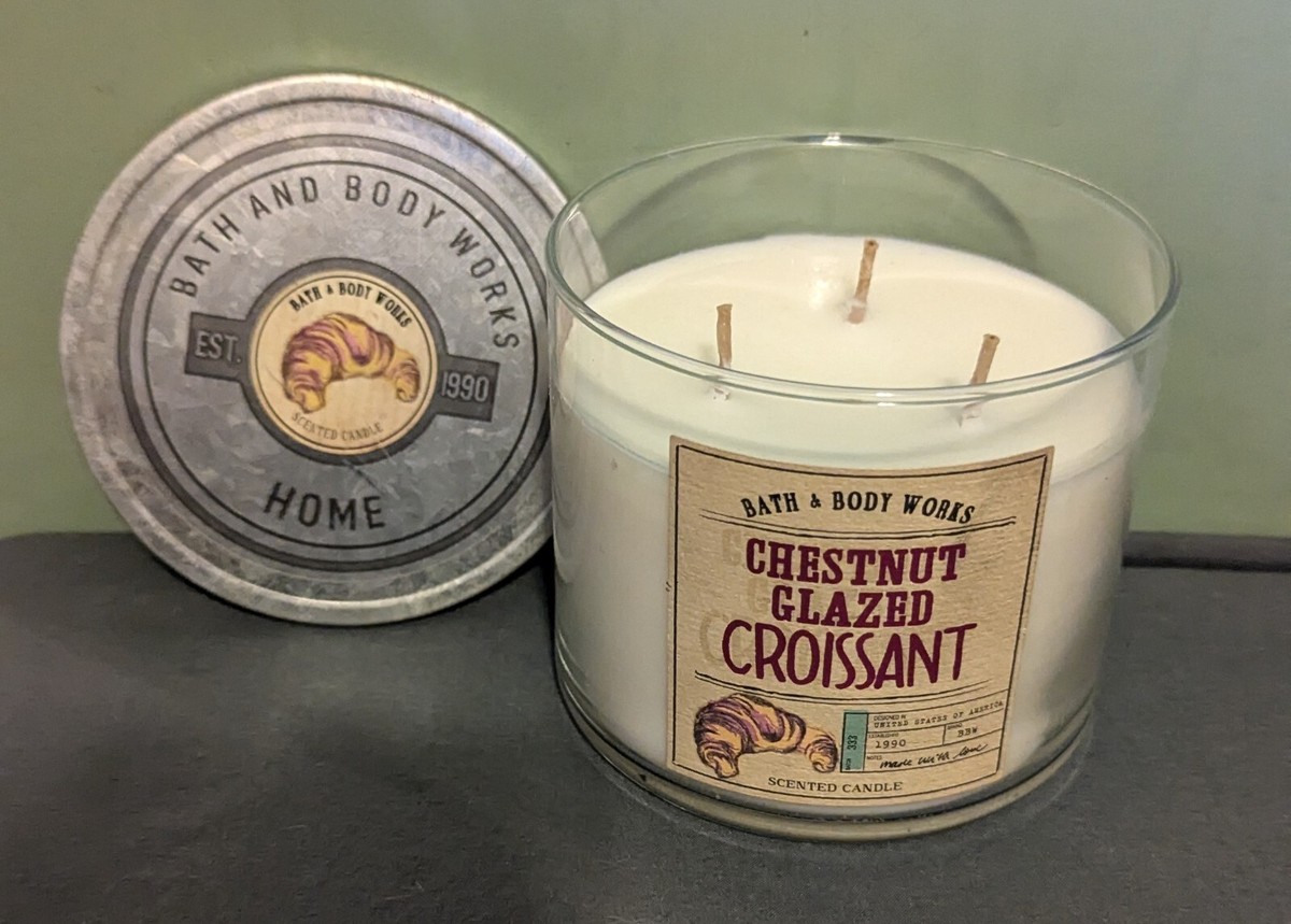 Bath & Body Works Chestnut Glazed Croissant 3 Wick Candle | eBay
