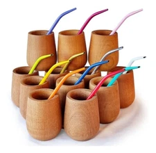 Mates De Algarrobo Lijados para pintar C/bombillas X 18 Unidades