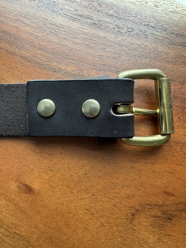 Filson Bridle Leather Belt Size 30 1.25” Width Brown Brass Buckl Excellent USA - Picture 6 of 12