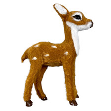 Kleines Vintage Rehkitz Kunstfell Figur 10cm Weihnachten Deko Krippe Tiere Alt