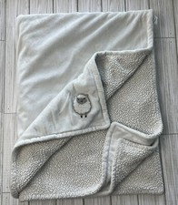 CARTER'S Light Gray Plush Baby Blanket Lovey Lamb Sheep Sherpa