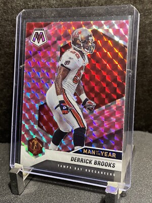 2021 Panini Mosaic DERRICK BROOKS Man Of The Year PINK DIGITAL CAMO Prizm #274