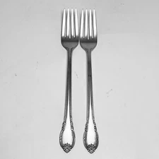 International Silverplate Silver Grille Fork Remembrance 7 5/8 Rogers 2Pc Set