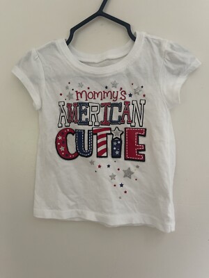 TCP Baby Girls Patriotic Glitter Mommy's American Cutie T-Shirt