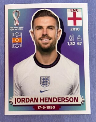 Jordan Henderson 2022 Panini FIFA WORLD CUP QATAR Sticker #ENG13 ENGLAND 