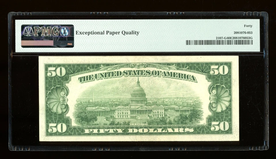 DBR 1950 $50 FRN Chicago Fr. 2107-G PMG XF-40 EPQ Serial G02810710A - Image 2 of 2