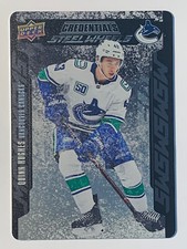 2019-20 UD Credentials Steel Wheels QUINN HUGHES Cool Metal Card# SW-20