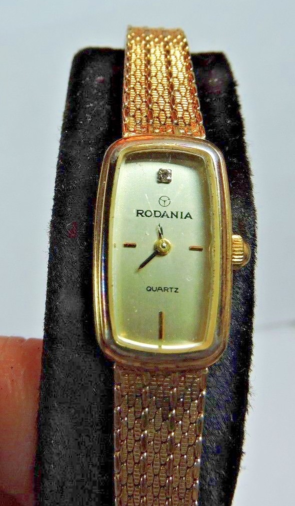 Vintage RODANIA Yellow Gold SS Quartz Women's Dress Mesh Vintage RODANIA Yellow Gold SS Quartz Women's Dress Mesh