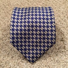 Robert Talbott Best Of Class Necktie Blue Gray Geometric Silk USA