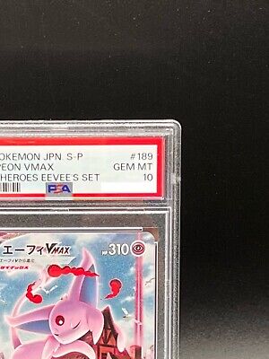 PSA 10 Espeon VMAX 189/S-P Eevee Heroes Set Promo Pokemon PSA 10 Espeon VMAX 189/S-P Eevee Heroes Set Promo Pokemon