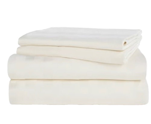 Alpes Blanc Parure de draps Flanelle de Coton lit Double