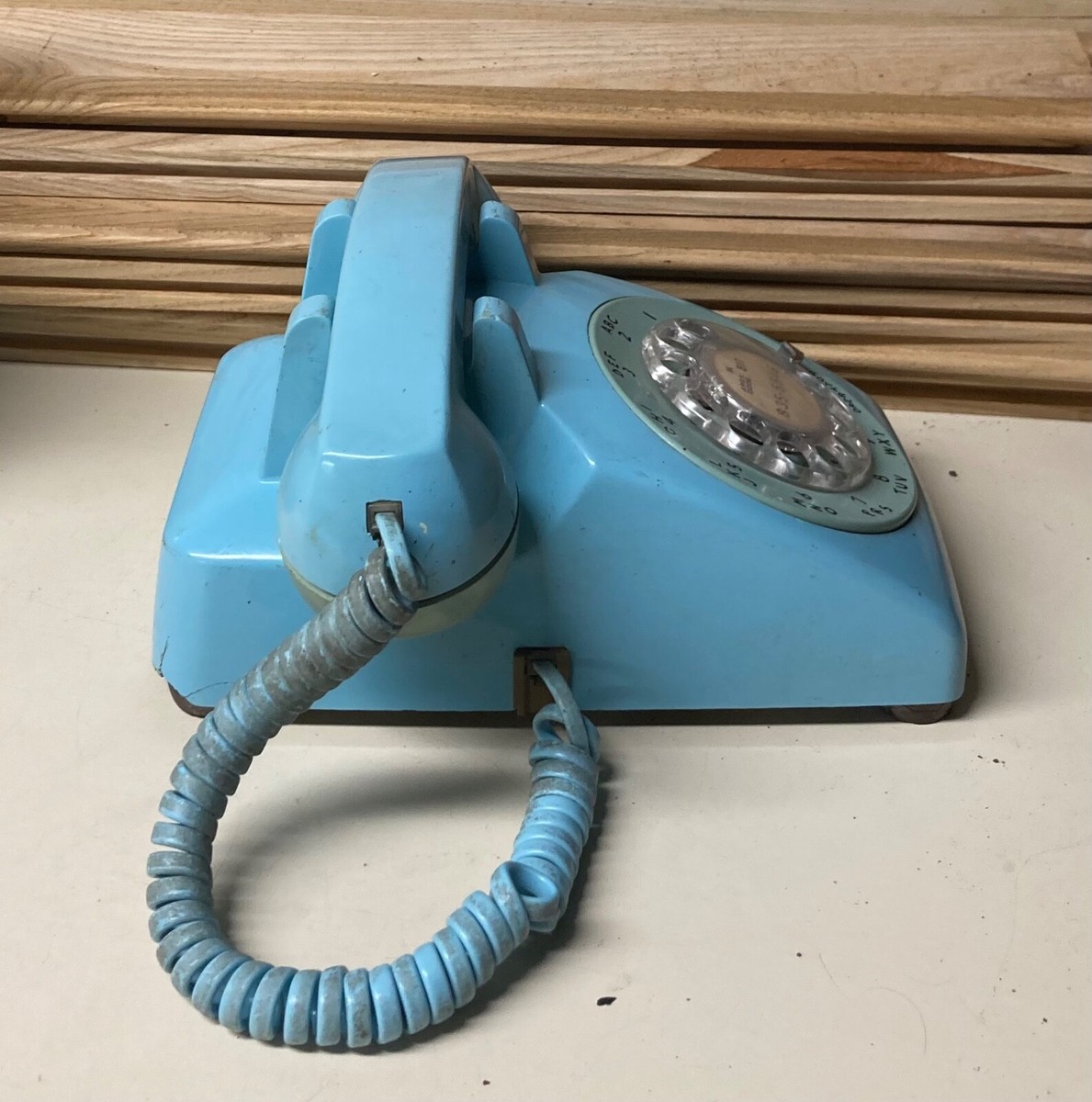 Vintage Bell Western Electric Turquoise Aqua Blue Rotary Dial