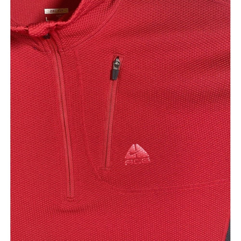 SACAI X NIKE Nike ACG 1 4 Zip Pullover Giacca Uomo Grande Termico Rosso