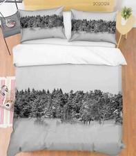 3D Winter Forest Snow White Quilt Cover Set Duvet Cover Bedding Pillowcases