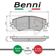 Brake Pads Set Front Benni Fits Toyota Auris RAV4 Yaris + Other Models