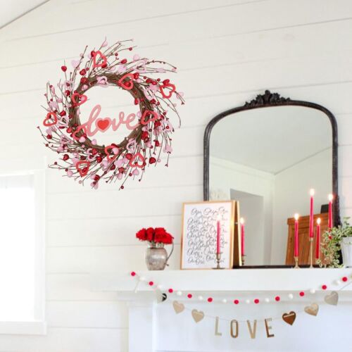 20 Inch Valentine'S Day Wreath for Front Door Valentine'S Day Decorations Artifi - Picture 3 of 7