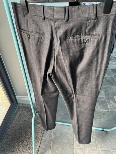 Jeff Banks Grey Dark Fleck Trousers Long - Picture 2 of 7