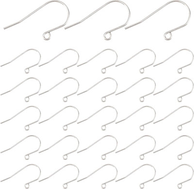 100pcs Titanium Ear Wire Hooks 0.8mm Hypoallergenic for Jewelry Making