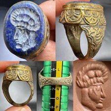 Rare Roman lapis   King    old stone intaglio stone amazing   Ring