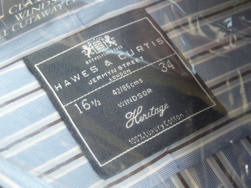 Hawes Curtis 16.5"/34 Luxury Cotton Windsor Blue Multi Stripe Classic Fit Shirt - Picture 11 of 21