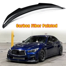 For Infiniti Q50 2014-2024 2015 Carbon Look Duckbill Trunk Spoiler PSM Style
