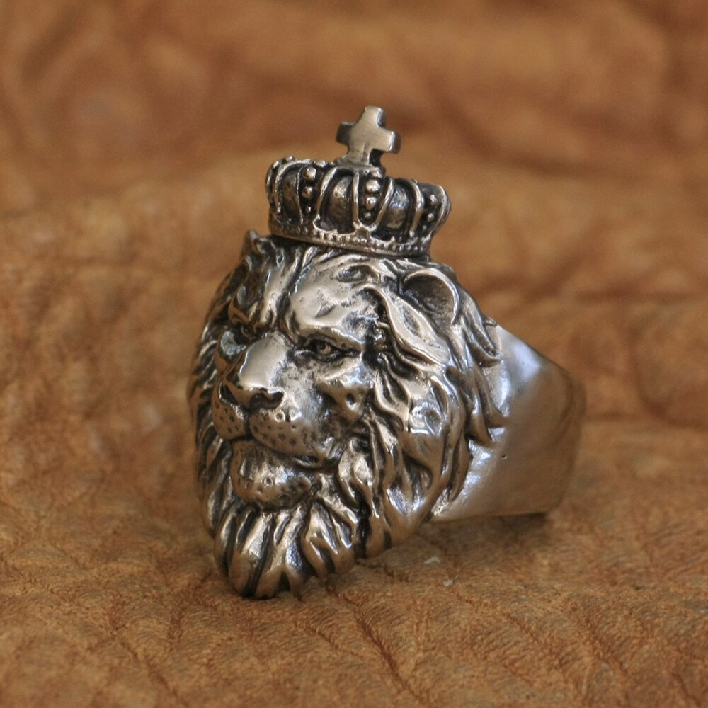 Cupronickel Lion King Ring Mens Biker Rock Punk Ring CP190A US 7