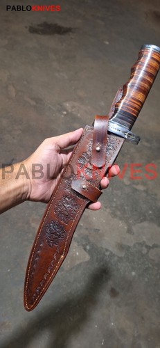 Funda Cuchillo Zig Zag Trueno Caza Acero J2 Forjado a Mano Premium Rara 17" - Imagen 8 de 10