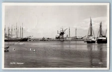 Slite Sweden Postcard Hamnen Slite Marina c1930's Posted Vintage RPPC Photo