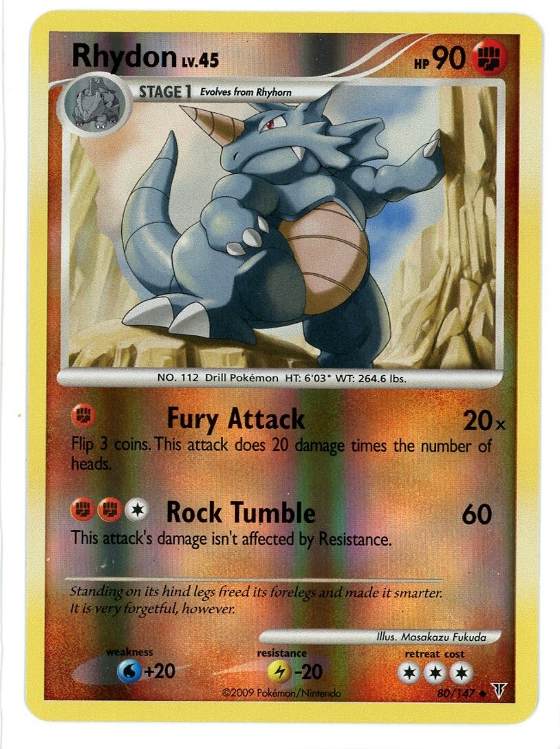Rhydon Reverse Holo 80/147 Supreme Victors Pokemon Card