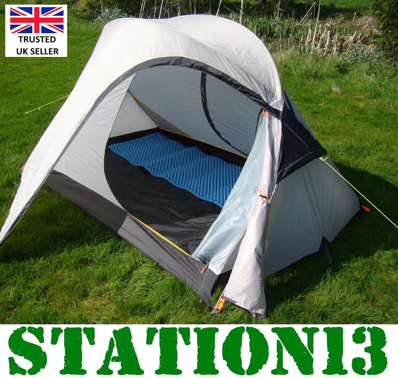 2 Person Tent - 3 Season Backpacking Tent - 2 Man Camping Tent - GREY 2.75kg