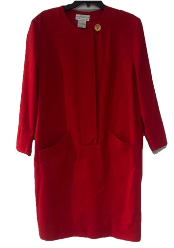 Abito rosso GIVENCHY taglia 18 100% lana vergine