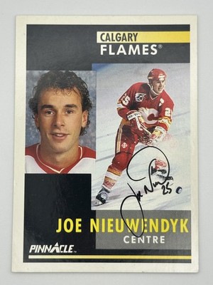 1991 SCORE PINNACLE JOE NIEUWENDYK #54 AUTO IN-PERSON CALGARY FLAMES