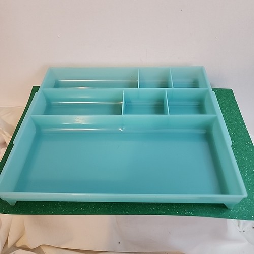 Vtg Tupperware Desk Organizer 1960s Blue New Made In Usa Drawer School package - Picture 5 of 12