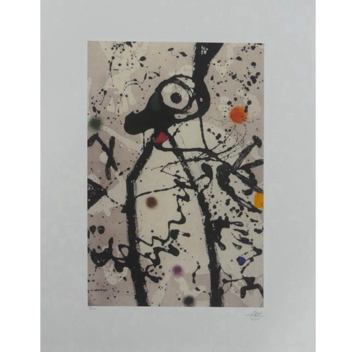 Authentic Joan Miro “Souris Noir a la Mantille” Signed & Numbered Lithograph COA