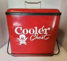 Vintage Lovell Manufacturing Company 1950s Red Eskimo Cooler Ice Chest