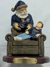VTG 2001 St. Louis Rams SANTA'S GIFT Figurine w/ Original Box The Memory Company