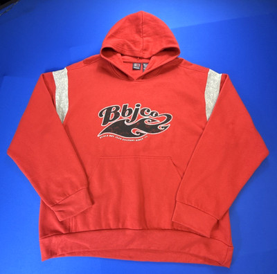 Bugle Boy Jean Company Mens XL BBJCO Red Hoodie Sweatshirt Vintage 90s Y2K NOS