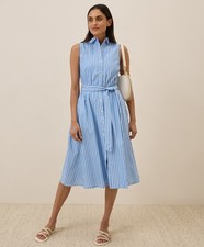 Pact Dresses Skirts Women'S Sunset Lightweight Cotton Sleeveless Shirtdress S...