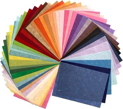 50 Sheets Mixed Colors A4 Thin Natural Fiber Mulberry Paper Sheets Art Tissue Wa