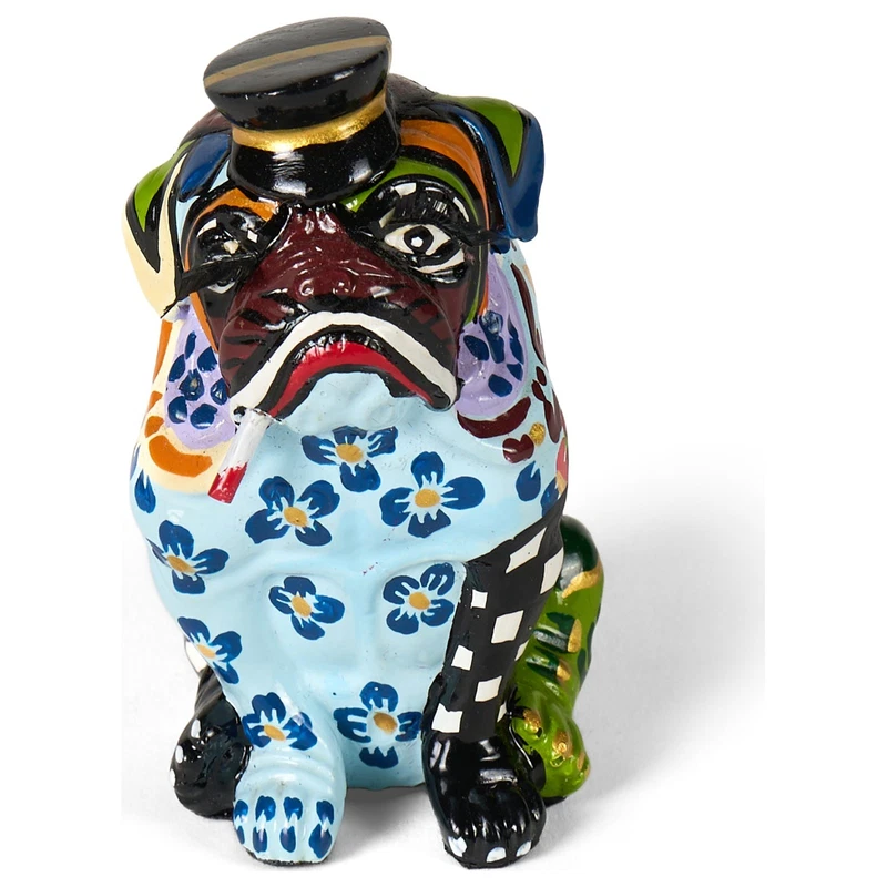 CARLINO Bulldog Statua Scultura Tom's Drag 4644 Mademoiselle 10 cm Pop Art Cane