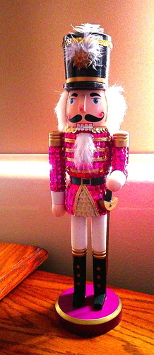 2011, NBC Trading, Purple/Gold Sequined Nutcracker Holiday Décor, 13.5", EUC