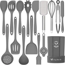 Silicone Kitchen Utensils Set, 16-Piece Silicone Cooking Utensils by Deedro, Hea