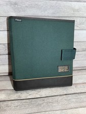 New Vintage 5 Five Star XL Mead Green Binder Trapper Keeper Leather Accent NOS