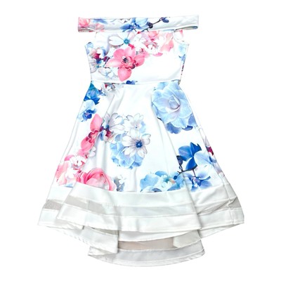 Quiz Occasion Dress Floral A-Line Off Shoulder Women s UK Size 10