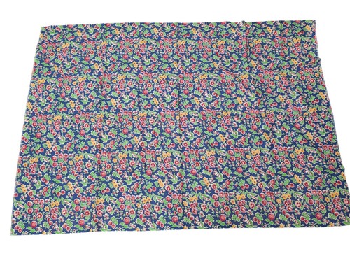 Vtg Cotton Feedsack Open Vibrant Blue Red Yellow Green Floral 36x50 - Picture 2 of 7