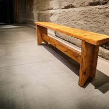 5ft Reclaimed Scaffold Board Bench | Varnished Rustic Wooden Seating
