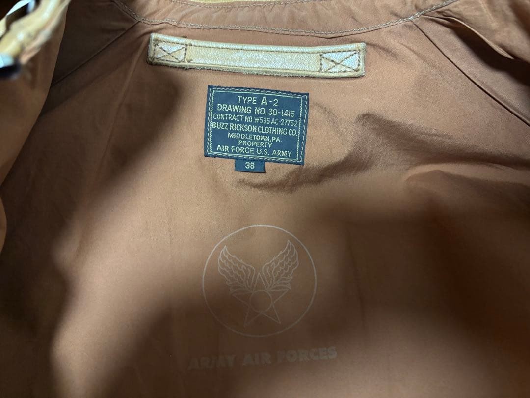 Buzz Rickson's Type A-2 Leather Flight Jacket M B… - image 3