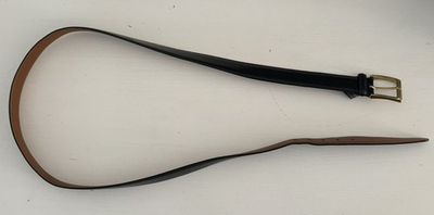 #ad Trafalgar Cortina Black Calfskin Leather Belt 42 Brass Buckle 1 1 8 $25.00