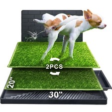 Hompet Dog Potty for Indoor or Porch, 2 Pcs Artificial Grass Training Pads wi...